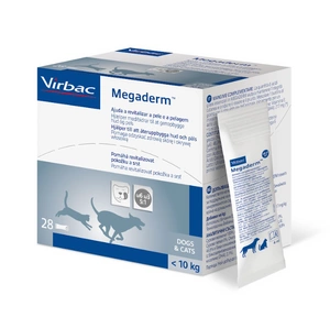 VIRBAC Megaderm 28x4 ml maisto papildas šunims ir katėms iki 10 kg nuo odos problemų