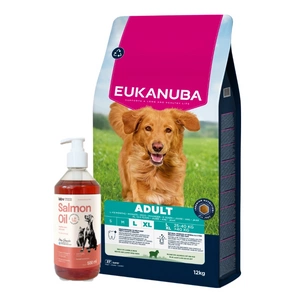 EUKANUBA Adult Large Breed Lamb&Rice 12kg + LAB V Lašišų aliejus šunims ir katėms 500ml