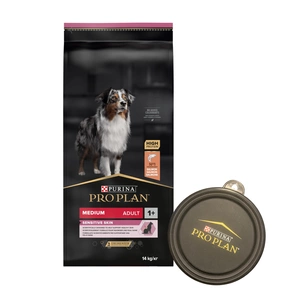 Purina Pro Plan Medium Adult Sensitive Skin Optiderma, lašiša ir ryžiai 14kg + dubuo NEMOKAMAI!!!