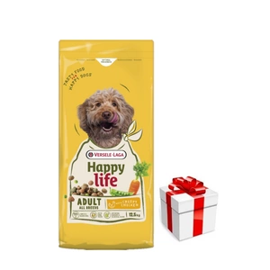 VERSELE-LAGA Happy Life Adult su vištiena 12,5kg - Suaugusių šunų ėdalas su vištiena + Staigmena Šunui