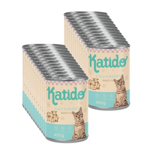 Katido drėgnas kačių ėdalas veršienai su triušiena 24x400g