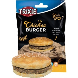 TRIXIE Chicken Burger, skanėstas šunims, 9 cm, 140 g, vištiena ir natūrali oda