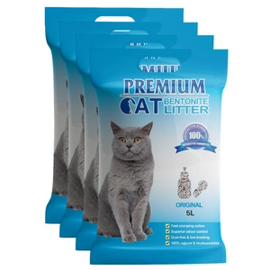 Premium Cat Clumping Bentonite kraikas katėms - natūralus, skirtas katėms 4x5L