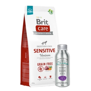 BRIT CARE Grain-free Sensitive Venison 12kg + NEMOKAMAS JM SANTE NATURAL EAR OIL šunims ir katėms 100 ml