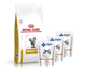 ROYAL CANIN Urinary S/O LP34 7kg + ENZO VET šlapalas su jautiena želė katėms 3x100g