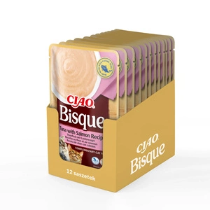 INABA Cat Ciao Bisque - tuno ir lašišos skonio papildomas ėdalas katėms 40g 9+3 NEMOKAMAI!