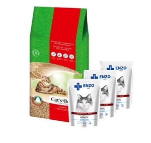 JRS Cat's Best Original kraikas 40l / 17,2kg + 3x ENZO VET Hepatinis paukštienos paštetas katėms 100g