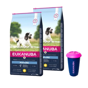 Eukanuba Thriving Mature Medium Breed 2x3kg + Maisto konteineris 4,5 kg NEMOKAMAI