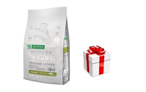 NATURES PROTECTION Superior Care White Dogs Grain Free White Fish Junior Small Breeds 1,5kg  + STAIGMENA ŠUNUI