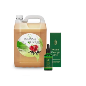 BOTANIQA FOR EVER BATH Šampūnas Açaí & Pomegranate Shampoo 5L + LAB-V Omega 3 ir 6 riebalų rūgštys bendrai šunų ir kačių sveikatos, kailio ir odos būklei gerinti 100ml