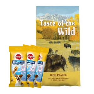TASTE OF THE WILD High Prairie 12,2kg + 3xDentaStix NEMOKAMAI