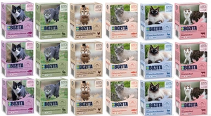 BOZITA Cat šešių skonių pakuotė su padažu 18 x 370g