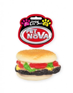 Pet Nova DOG LIFE STYLE Hamburgeris su pabarstukais, sūriu ir padažu 9cm