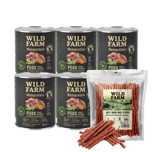 WILD FARM Monoprotein Pork 6x800g hipoalerginis maistas šunims + nemokamas skanėstas