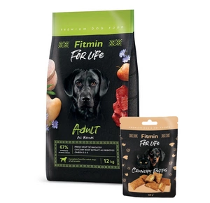 FITMIN For Life Adult All Breeds 12kg + Fitmin For Life sausainiai šunims ir katėms 50 g skonių mišinys