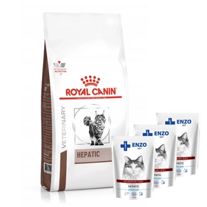 ROYAL CANIN Hepatic HF 26 4kg + ENZO VET Hepatinis paukštienos paštetas katėms 3x100g