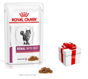 ROYAL CANIN Renal with Beef 12x85g konserva + STAIGMENA KATEI