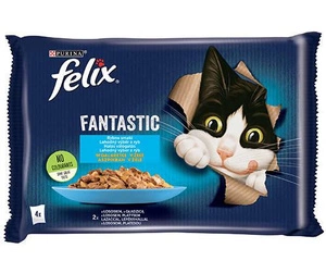 FELIX Žuvies skoniai drebučiuose su lašiša ir plekšnėmis 12x(4x85g)