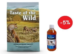 Taste of the Wild Appalachian Valley Small Breed 2kg + LAB V Lašišų aliejus šunims ir katėms 250ml