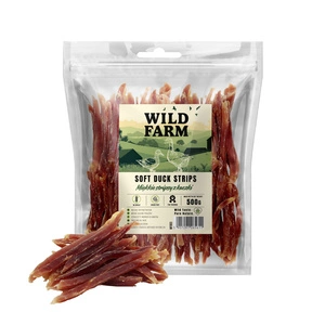 WILD FARM Minkšti anties juostelės 500g skanėstai šunims