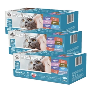 Frendi katėms skirti maišeliai su žuvies skonio padažu 144x100g