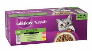 WHISKAS TASTY MIX drėgnas kačių maistas Chef's choice in sauce 40 x 85 g