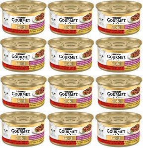 Purina Gourmet Gold su jautiena ir vištiena padaže 12x85g