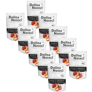 DOLINA NOTECI Jautienos patiekalas su paprikomis ir makaronais 10x100g - drėgnas maistas šunims