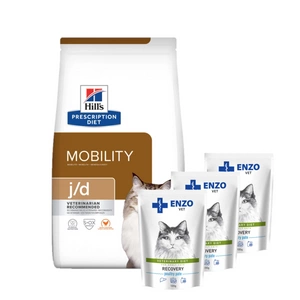 HILL'S PD Prescription Diet Feline j/d 1,5kg + ENZO VET Recovery katėms 3x100g