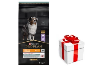 PRO PLAN Sensitive Digestion Adult kalakutienos turtingas ėdalas šunims 12kg + STAIGMENA ŠUNUI