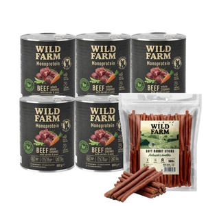 WILD FARM Monoprotein Beef 6x800g hipoalerginis maistas šunims + nemokamas skanėstas