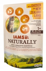 IAMS - Natūraliai su vištiena ir Naujosios Zelandijos ėriena padaže 85g