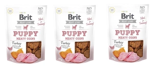BRIT Jerky Snack Turkey Meaty Coins šuniukams 3x80g