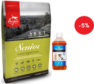ORIJEN Dog Senior 11,4kg + LAB V Lašišų aliejus šunims ir katėms 500ml