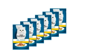 Purina Gourmet Perle kačių maistas mini filė padaže su vištiena 6x85 g