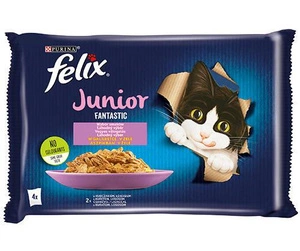 FELIX Fantastic Junior vištienos ir lašišos želė 4x85g