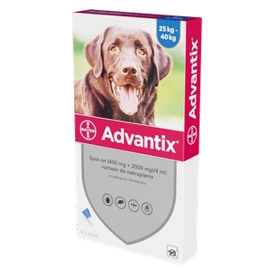 Advantix - šunims nuo 25 iki 40 kg (4 pipetės x 4 ml)