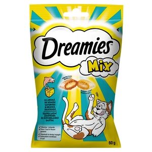 DREAMIES MIX 60 g - sūrio ir lašišos skonio skanėstas katėms