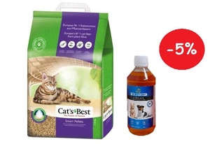 JRS Cats Best Nature Gold 20l / 10kg- kraikas ilgaplaukėms katėms + LAB V Lašišų aliejus šunims ir katėms 250ml