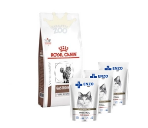 ROYAL CANIN Fibre Response Gastrointestinal FR 31 2kg + ENZO VET Žarnynas su ėriena padaže katėms 3x100g