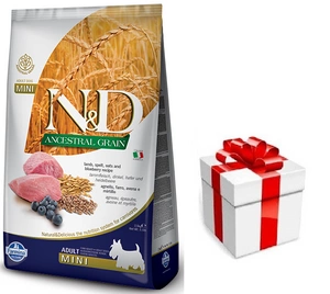 Farmina N&D Ancestral Grain canine LAMB & BLUEBERRY ADULT MINI 7kg + STAIGMENA ŠUNUI