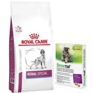 ROYAL CANIN Renal Special Canine RSF 13 10kg + Vetoquinol Drontal - šuns skonis 2tabl.