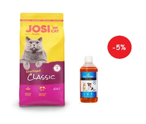 JOSERA JosiCat Classic Sterilised 18kg + LAB V Lašišų aliejus šunims ir katėms 500ml