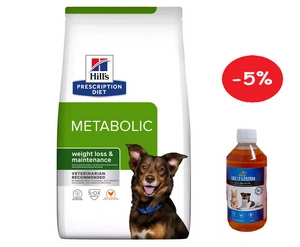 HILL'S PD Prescription Diet Metabolic Canine 12kg + LAB V Lašišų aliejus šunims ir katėms 500ml  5% PIGIAU