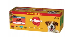 PEDIGREE Adult sachet 40x100g Mix of flavours - želė drėgnas ėdalas šunims (jautiena, vištiena, ėriena, paukštiena)