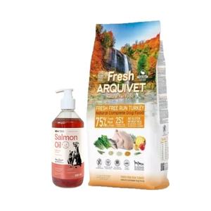 ARQUIVET FRESH - Pusiau drėgnas kalakutienos ir vandenyno žuvų ėdalas šunims 10 kg + LAB V Lašišų aliejus šunims ir katėms 500ml