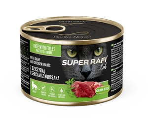 DOLINA NOTECI Super Rafi Cat P&F su elniena ir vištienos širdelėmis 185g