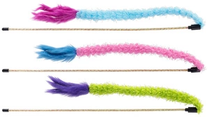 Kerbl - Žaislas katėms, meškerė, įvairių spalvų, žalias/mėlynas/rožinis, 48 cm