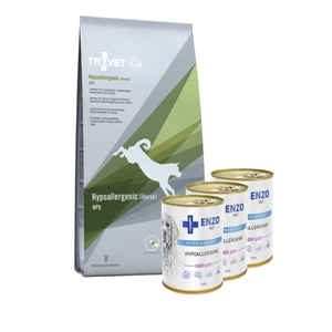 TROVET HPD Hypoallergenic - Horse (šuniui) 10kg + ENZO VET Hipoalerginė dieta su triušiena šunims 3x400g
