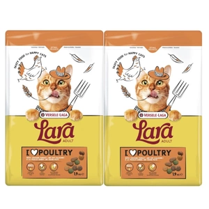 VERSELE-LAGA Lara Adult Turkey & Chicken 2x1.9kg - suaugusių kačių maistas su vištiena ir kalakutiena